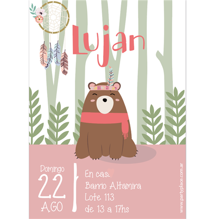 Invitación Bosque BOHO. Pers